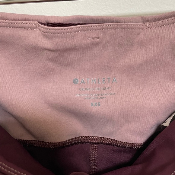 Athleta Crunch 7/8 Tights Size XXS Pink & Purple - Picture 5 of 5